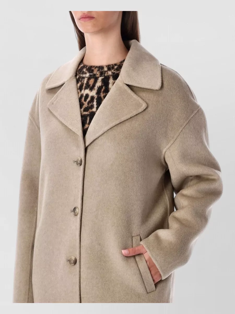 Anine Bing Cashmere Wool Single Breasted Coat
