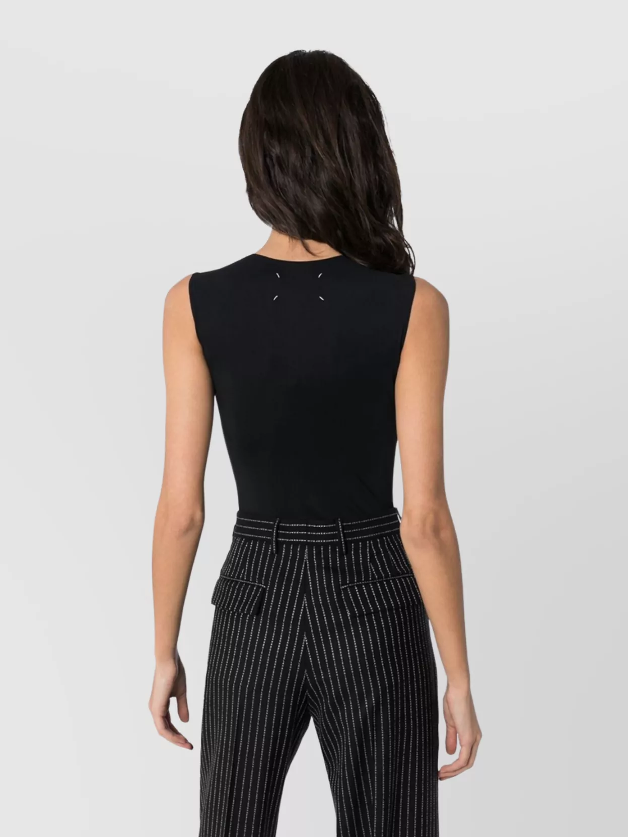 Maison Margiela Fitted Sleeveless Roundneck Stretch Bodysuit