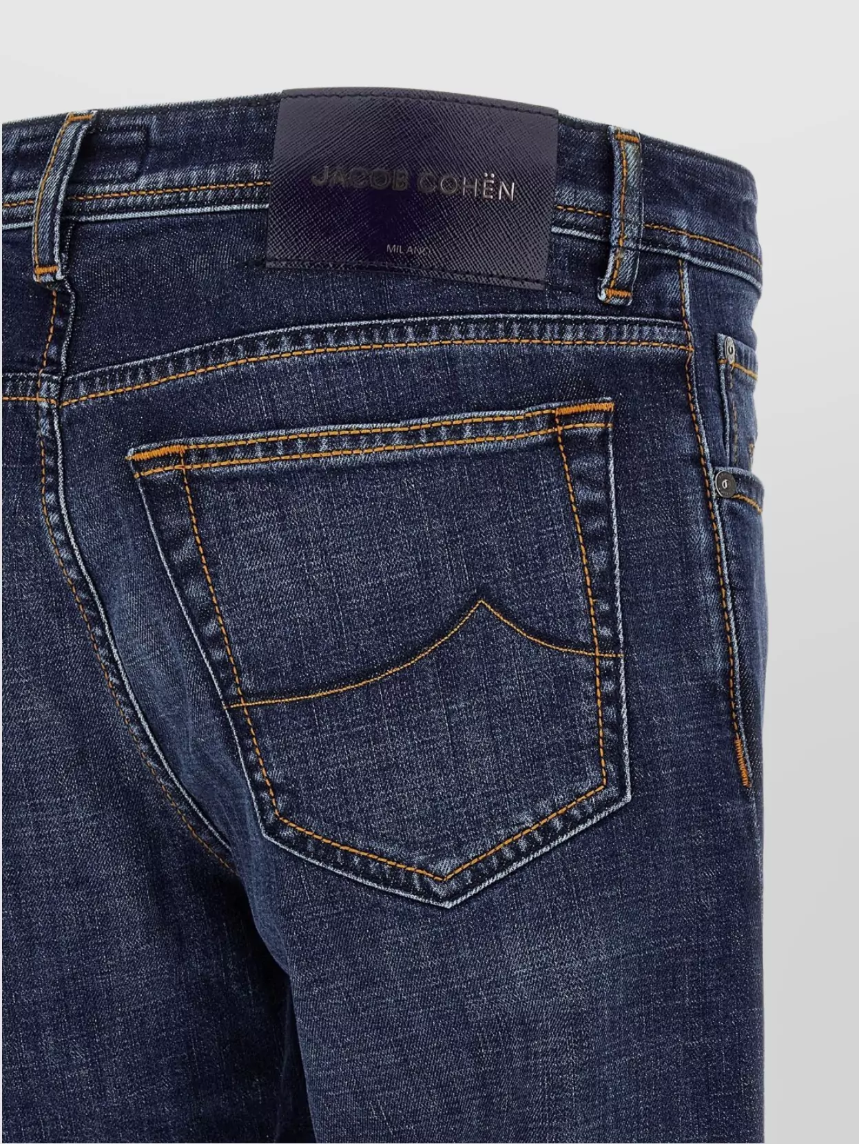 Jacob Cohen Slim Jeans With Back Patch Pockets In Blue
