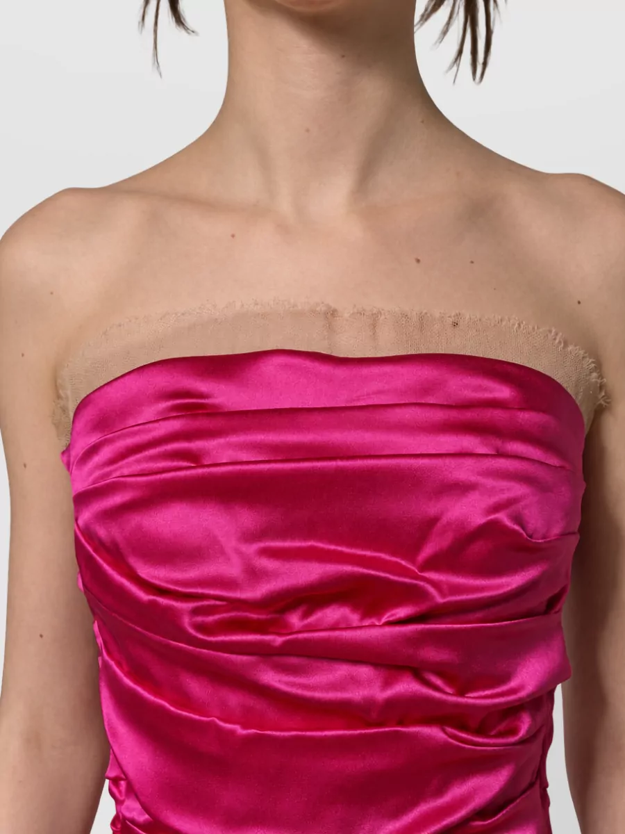 Dolce&Gabbana Silk Ruched Strapless Gown