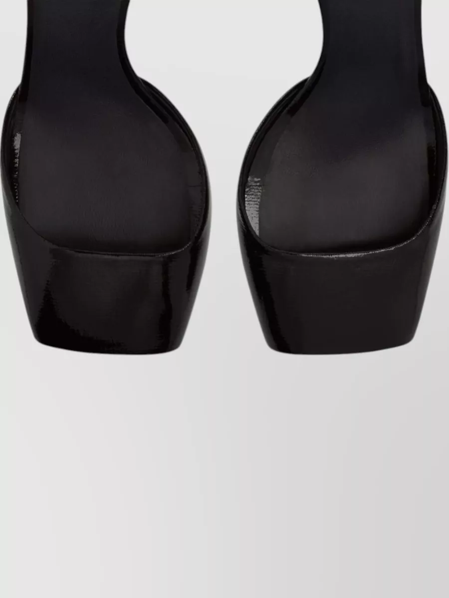 Courrèges Patent Leather Peep Toe Ankle Strap Pumps