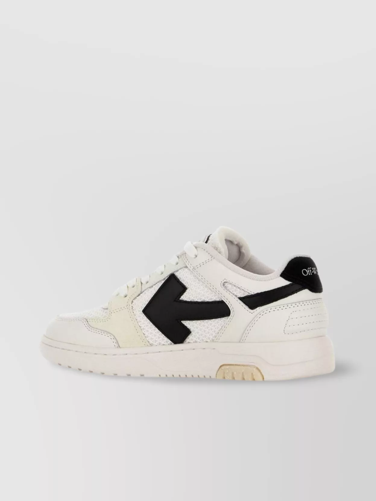 Off-white Two-tone Leather And Polyester Sneakers