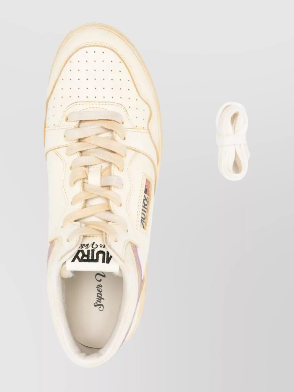 Autry Vintage Leather Sneakers Perforated Toe