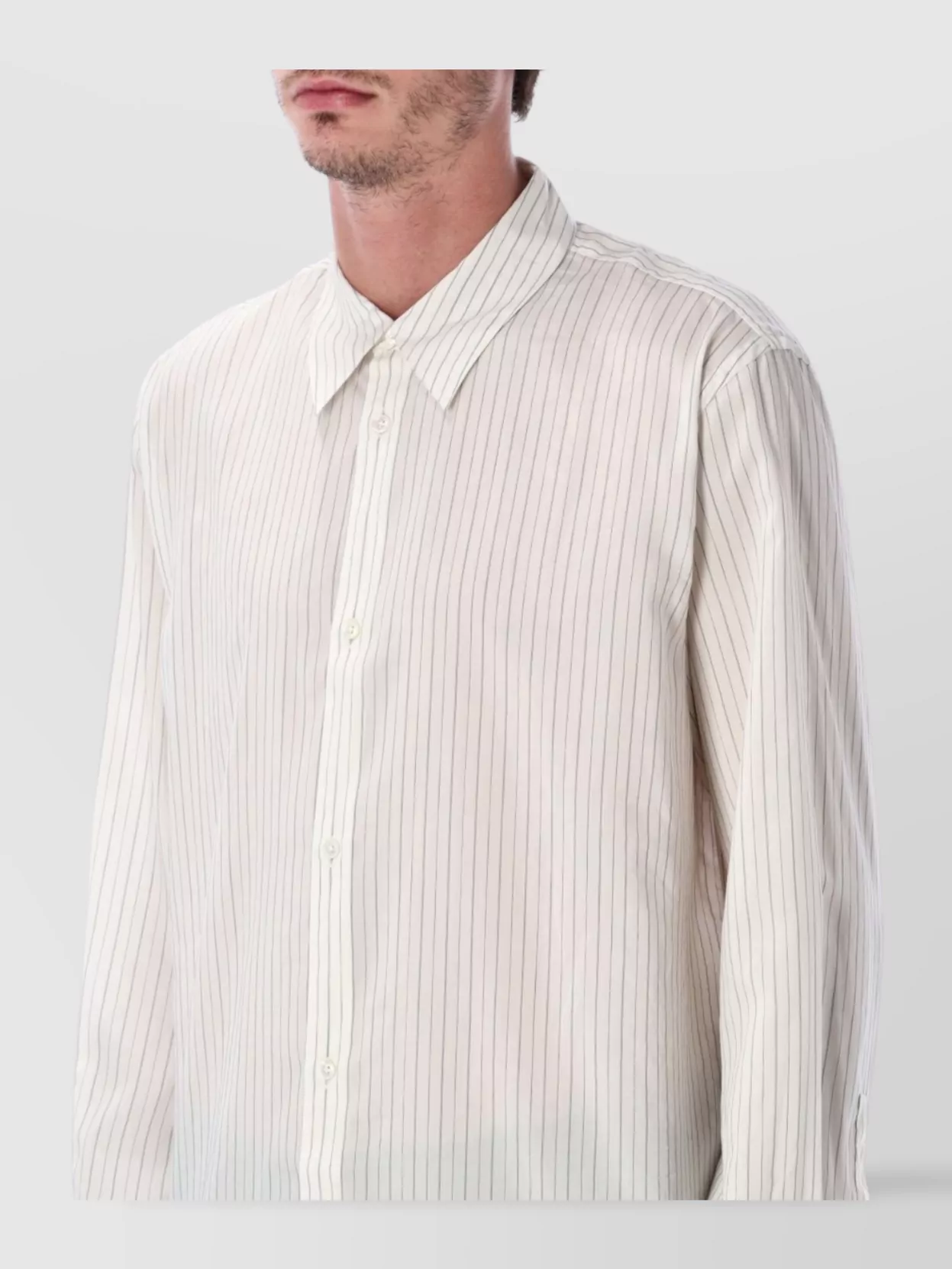Studio Nicholson Striped Long Sleeve Shirt With Cuffed Sleeves
