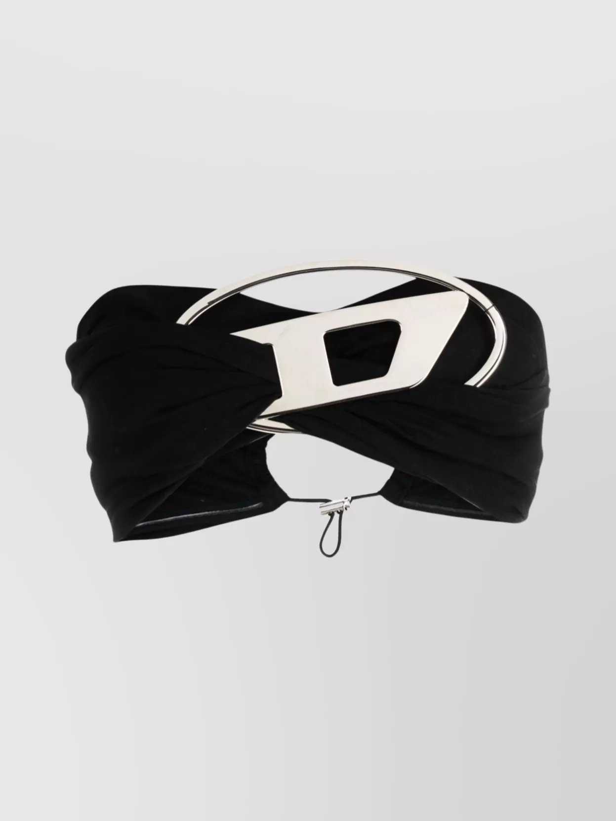 Diesel Cotton Blend Strapless Cropped Top With Metal Detail