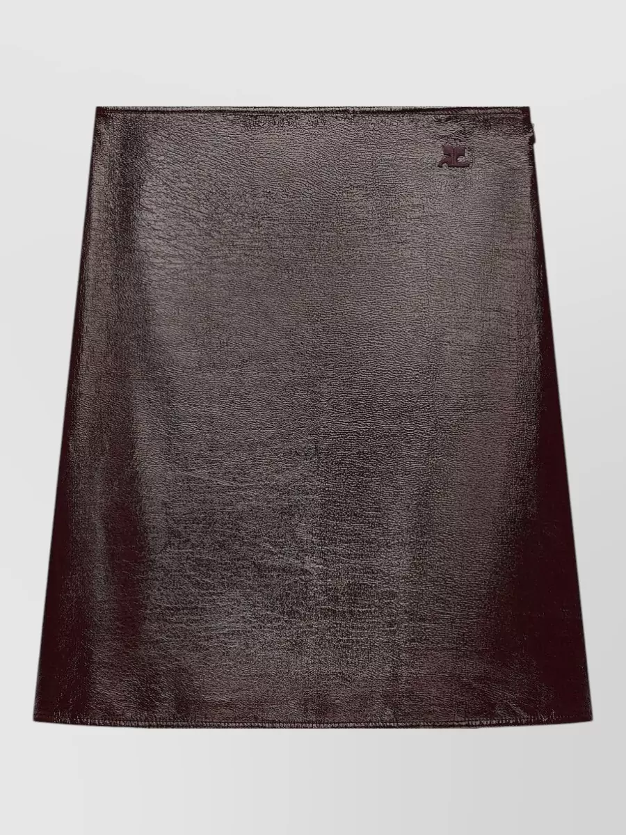 Courrèges Vinyl high-rise a-line knee-length skirt