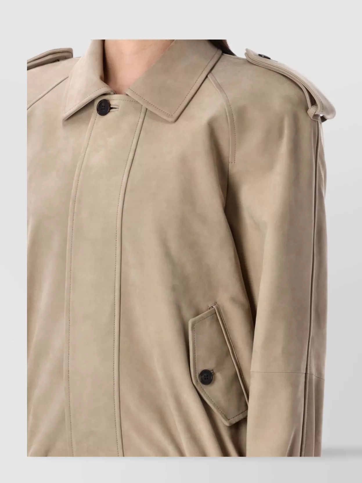 SAINT LAURENT NUBUCK BOMBER JACKET ELASTICIZED WAIST