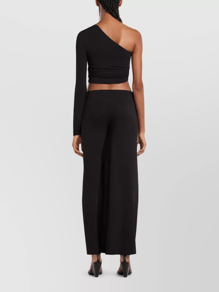 Courrèges Leather Asymmetric Crop Top