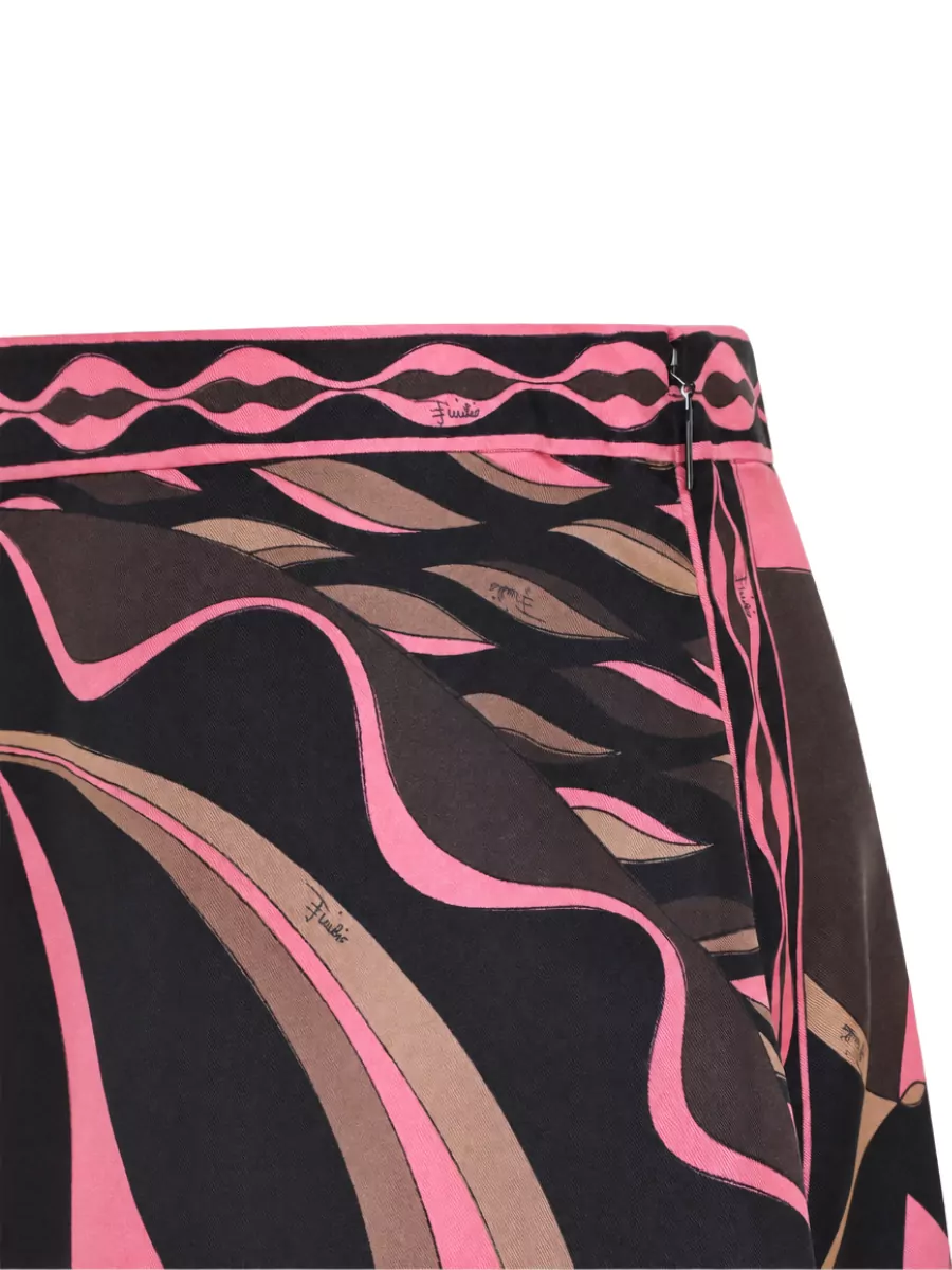 Pucci Printed Silk Asymmetric Draped Skirt