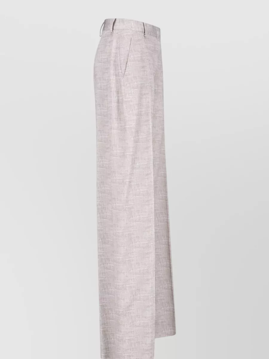 Ermanno Scervino High-Rise Pleated Wide-Leg Tailored Trousers