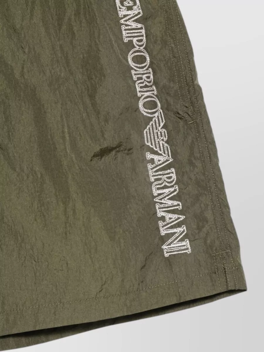 Emporio Armani Crinkled Drawstring Swim Shorts