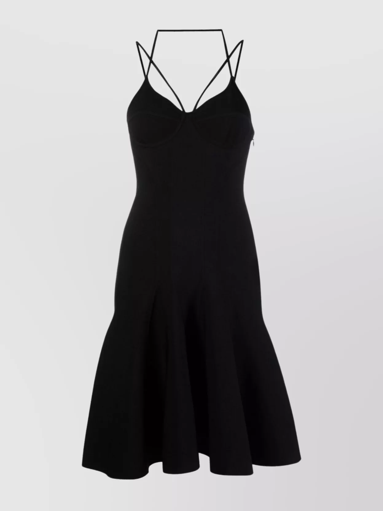 Shop Alexander Mcqueen Structured Corset Flare Dress In Black
