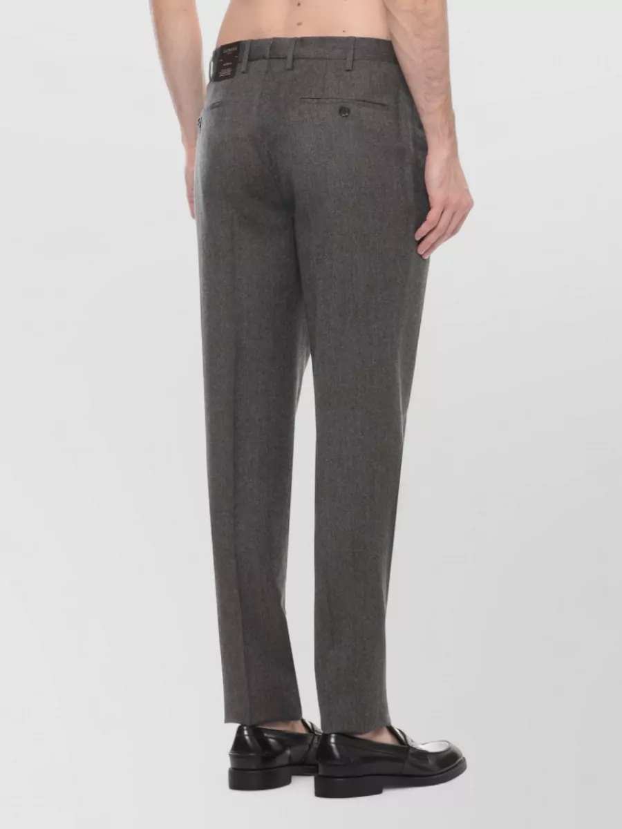 Incotex Wool Tailored Trousers Belt Loops Pleated Front