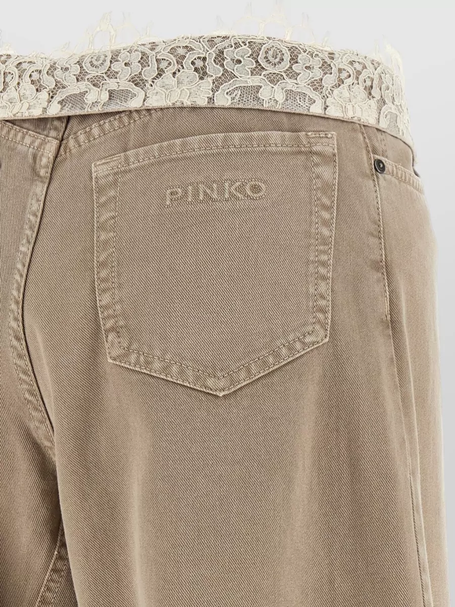 Pinko Denim High-Rise Wide-Leg Trousers