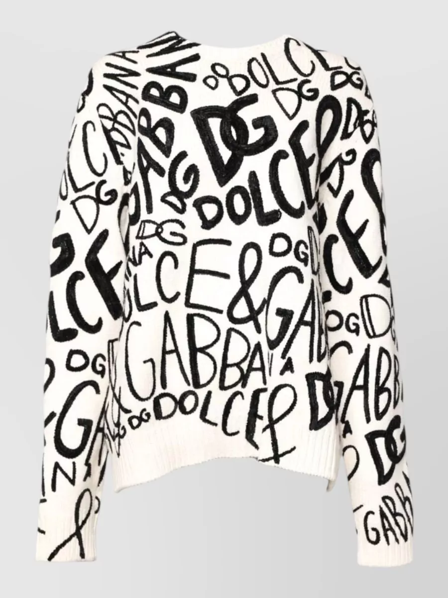 Dolce&Gabbana Cashmere logo-print long-sleeve sweater