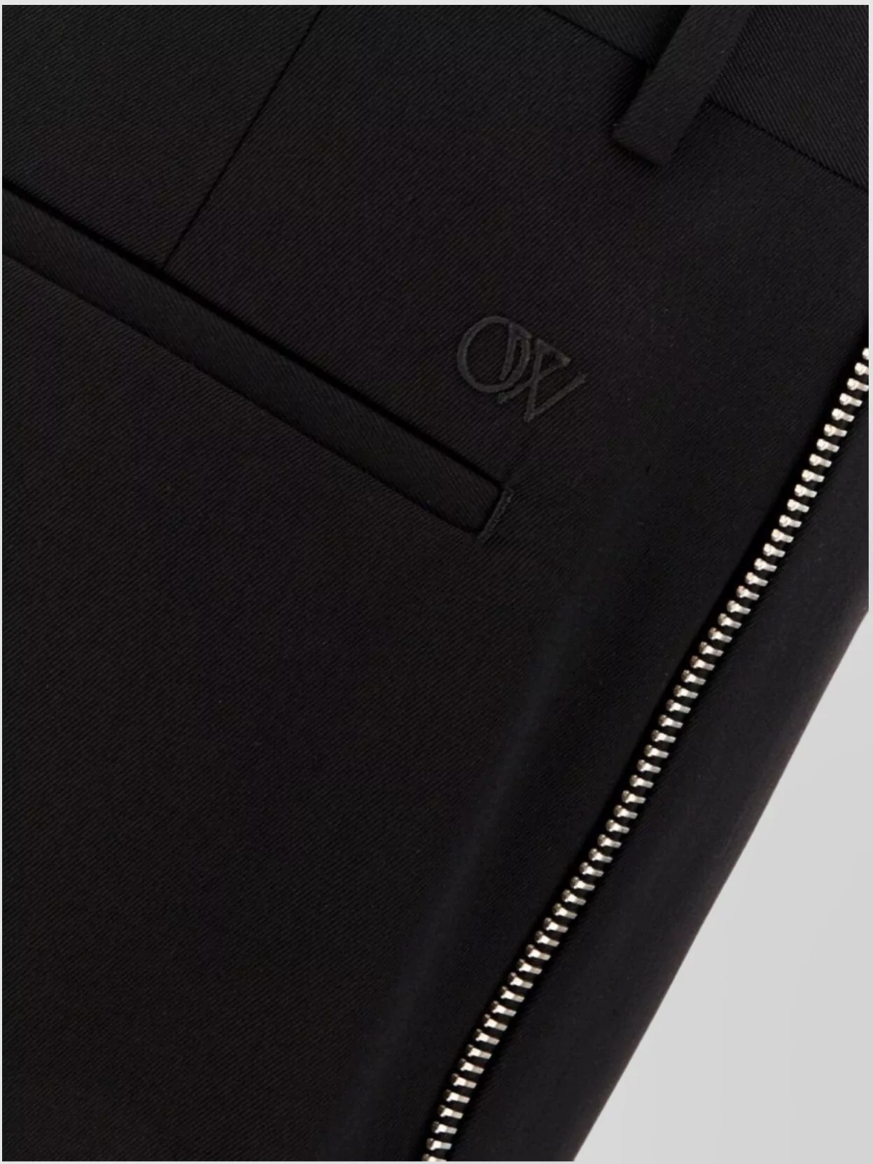Off-White Wool Trousers With Pockets And Loops