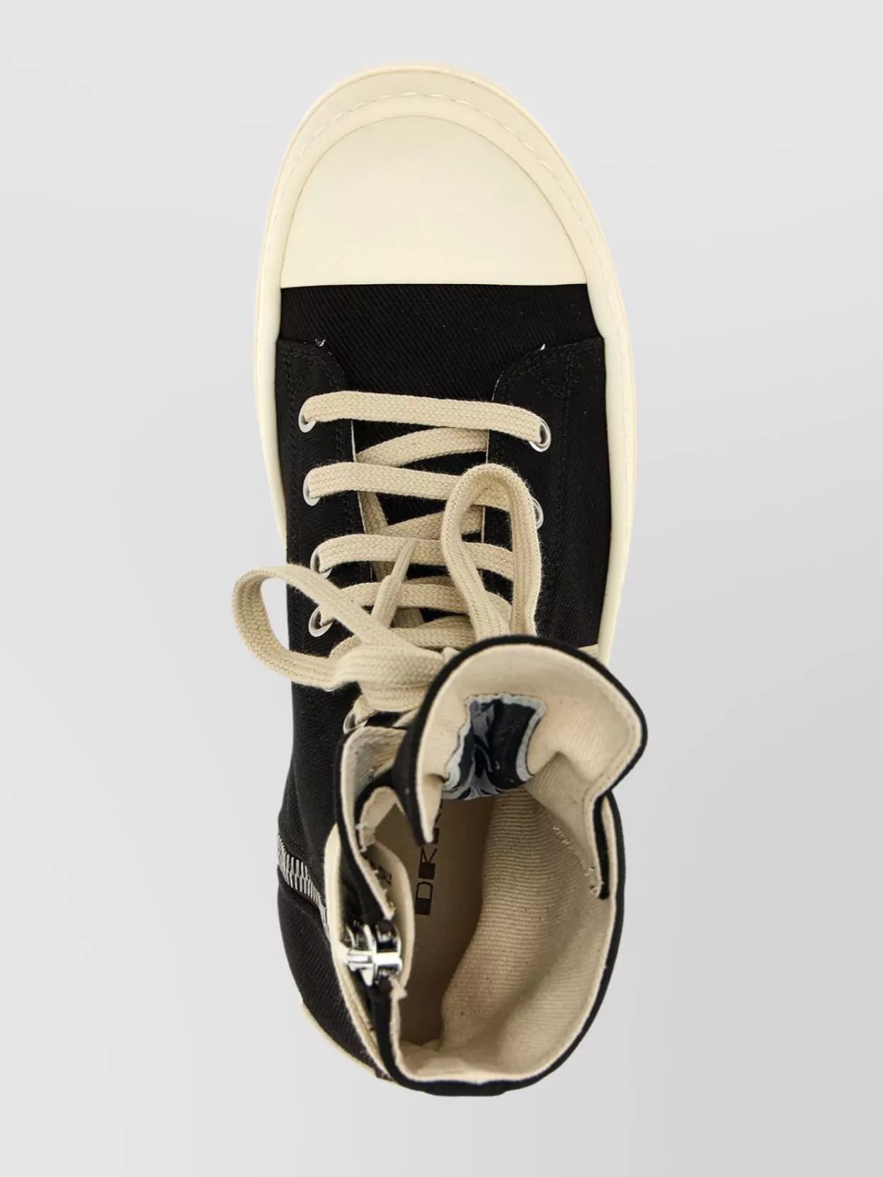 Rick Owens Drkshdw Lace Contrast High-Top Rubber Sole Sneakers