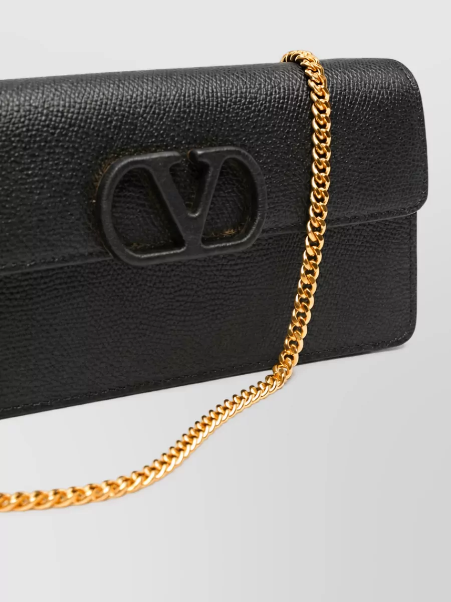 Valentino Leather Chain Clutch Bag