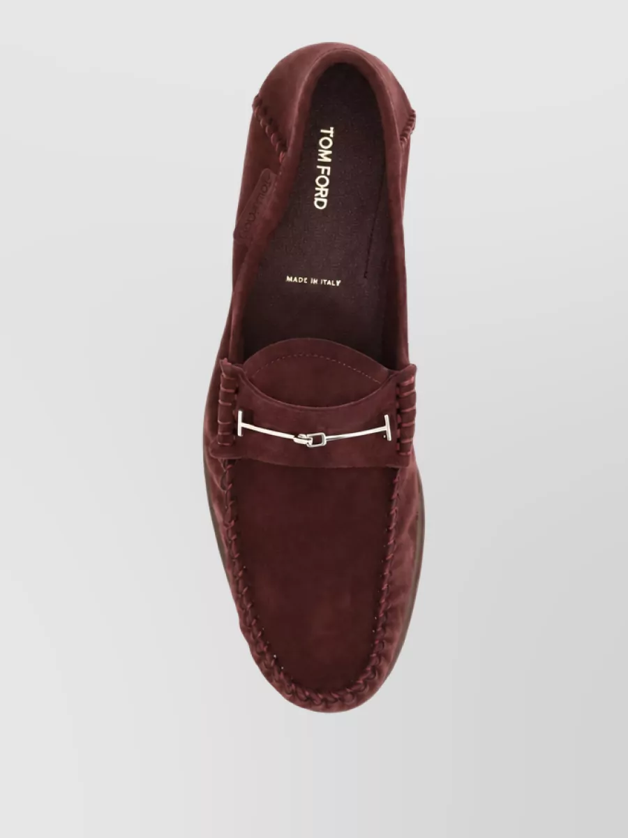 Tom Ford Suede Leather T-Strap Loafers