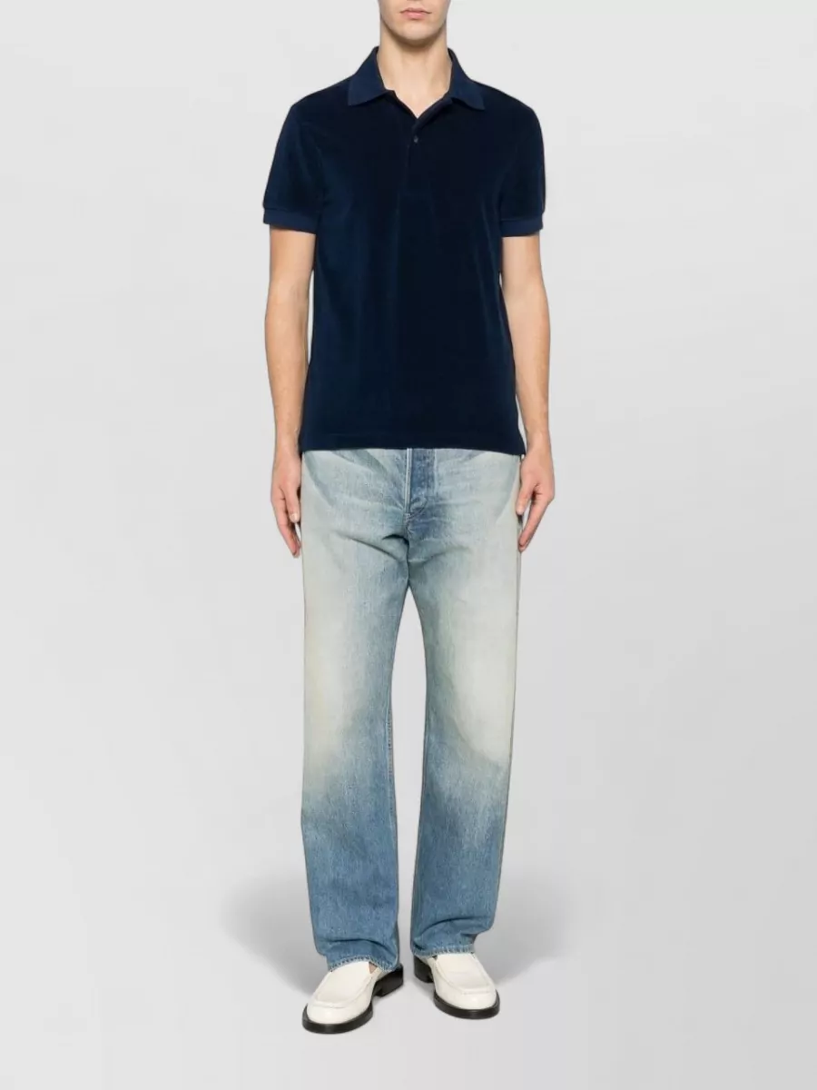 Tom Ford Cotton Polo Shirt Short Sleeves Collar