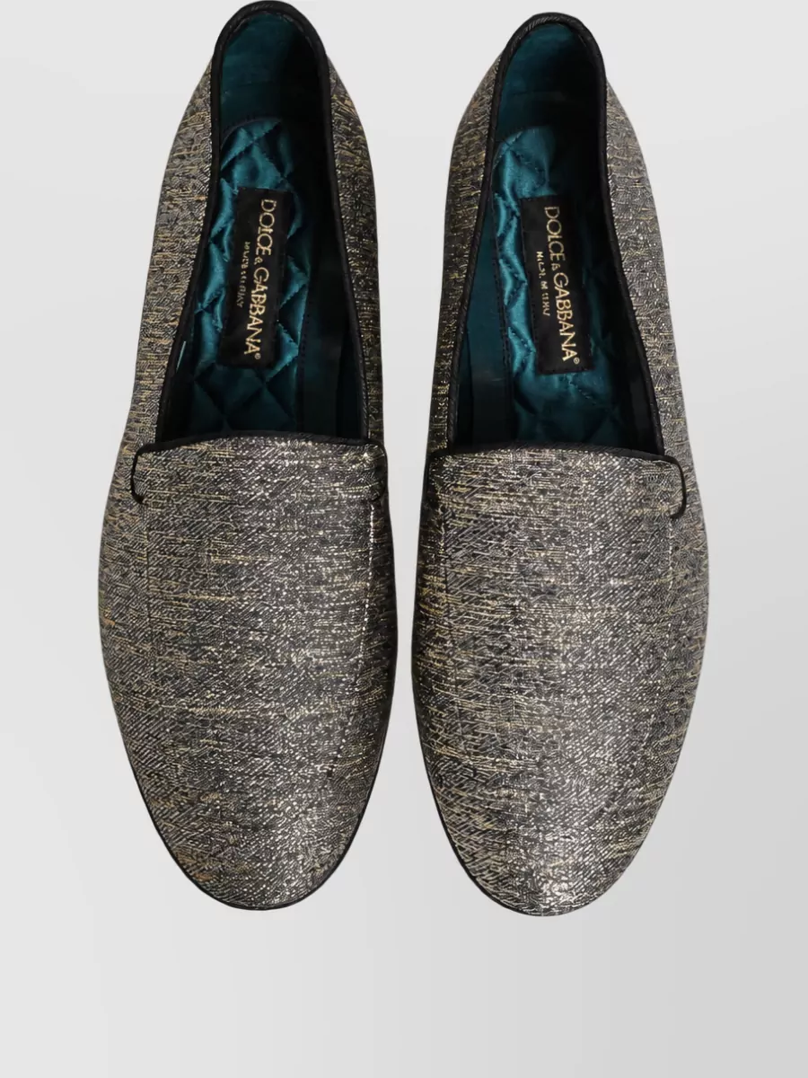 Dolce&Gabbana Leather Glitter Slippers