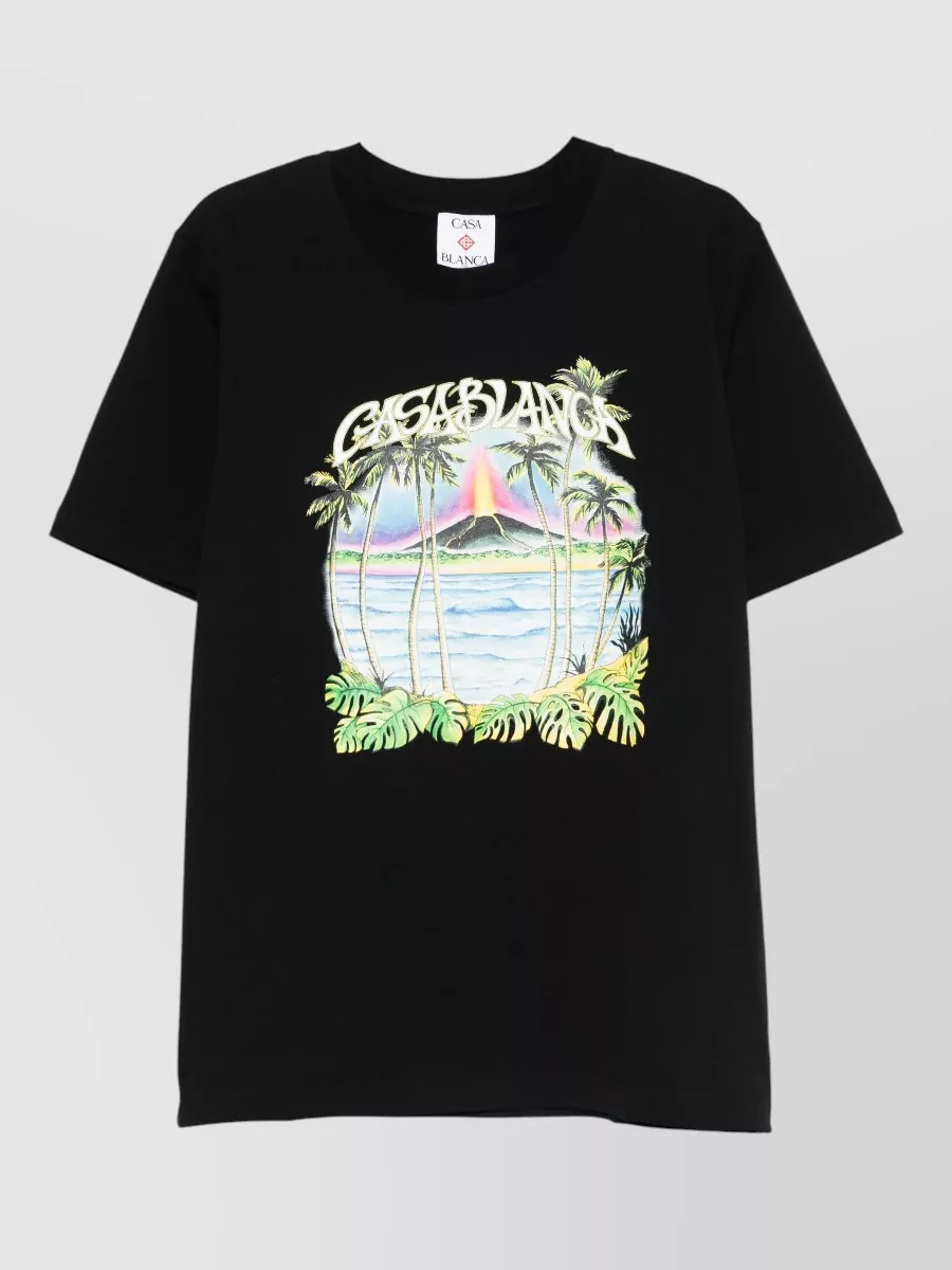 Casablanca Tropical Print Cotton T-Shirt