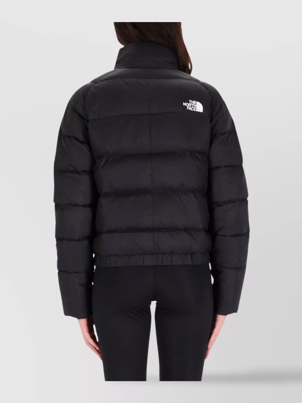 The North Face Quilted Jacket With High Collar And Pockets In Black