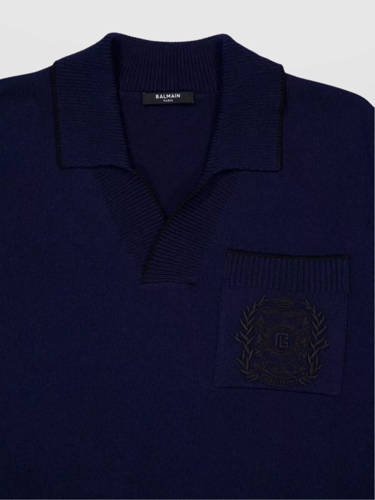 Balmain Pocketed Collar Cuffs Hem Polo Shirt