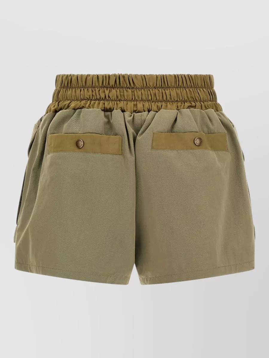 Balmain Cotton High-Rise Wide-Leg Cargo Shorts