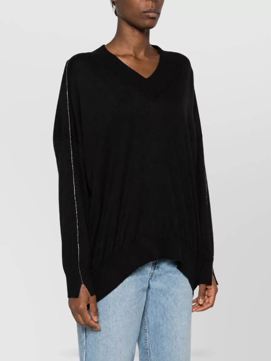 Brunello Cucinelli Cashmere Silk V-Neck Long-Sleeve Sweater