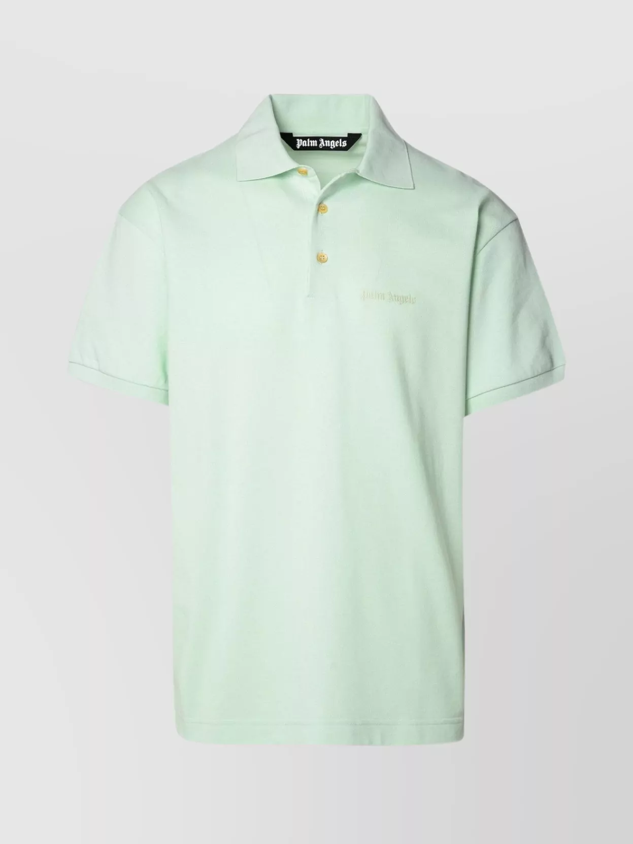 Shop Palm Angels Cotton Polo Shirt Buttoned Collar