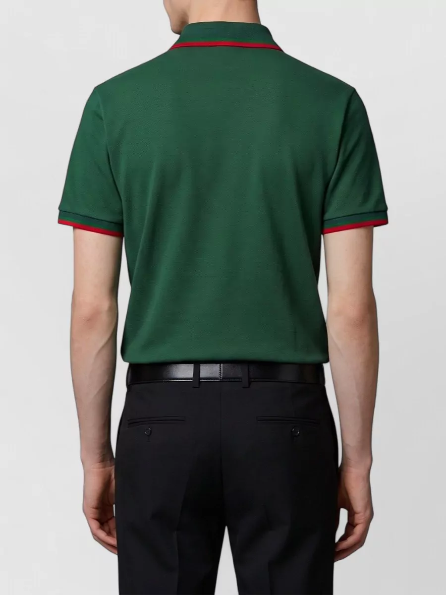 Gucci Cotton Piqué Embroidered Short-Sleeve Polo Shirt