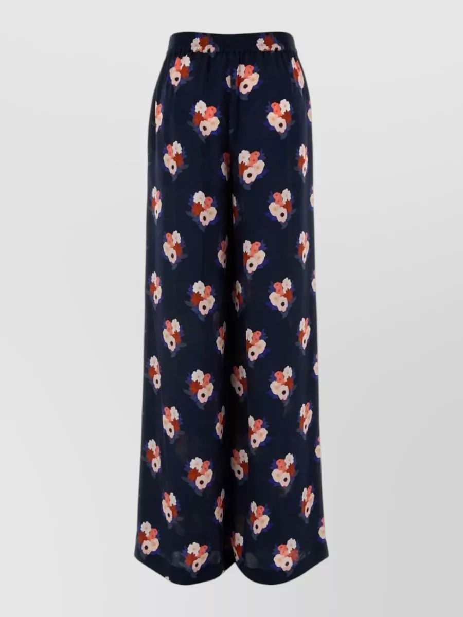 Fendi silk printed wide-leg trousers