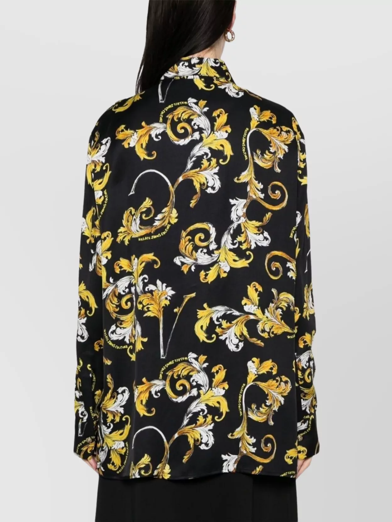 Versace Jeans Couture All-over Print Shirt With Long Sleeves In Black