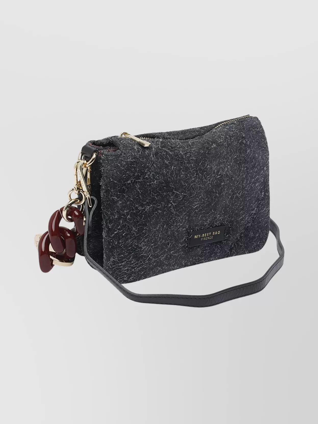 My Best Bag Firenze Textured Fabric Shoulder Bag With Chain Strap