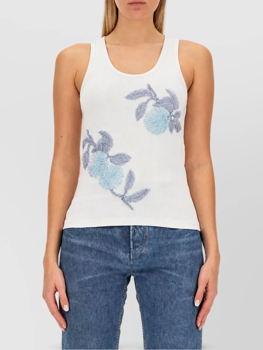 Bottega Veneta Embroidered Cotton Tank Top
