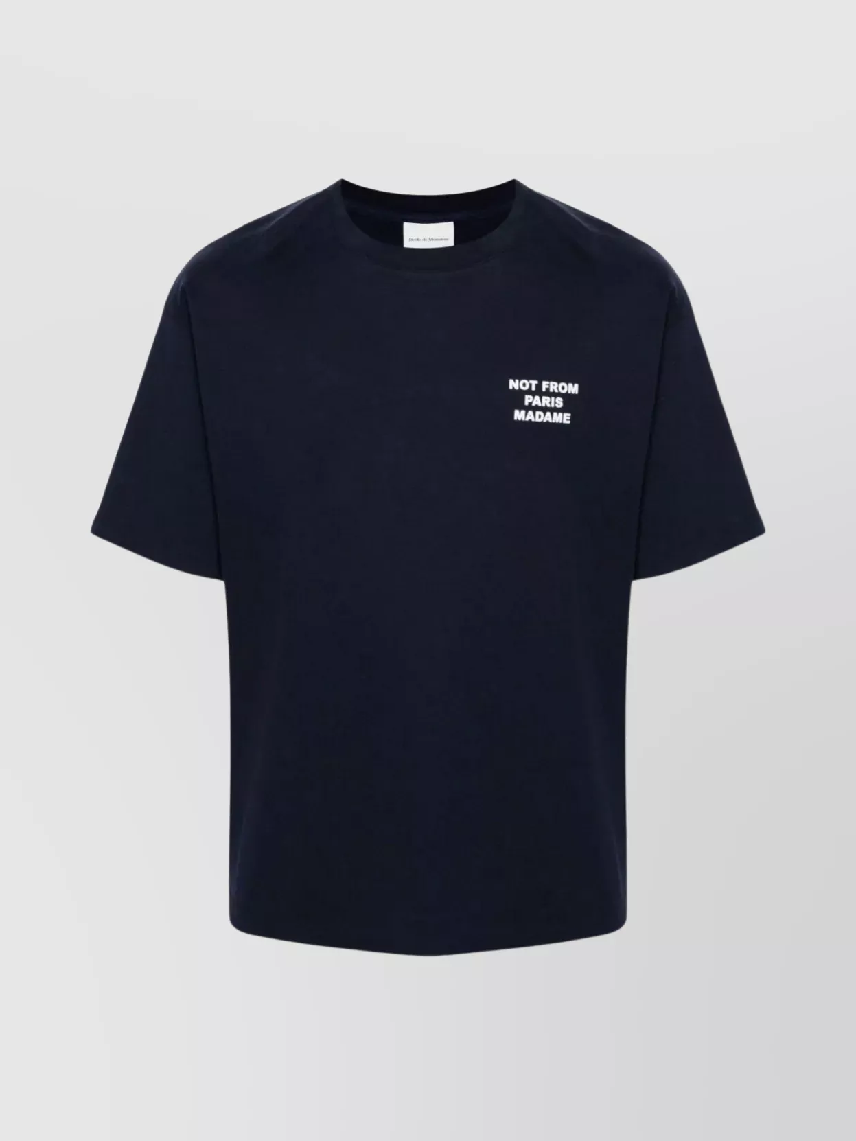 Drôle De Monsieur Blue Crewneck T-shirt With Slogan Print On The Front And Back In Cotton Man In Blue