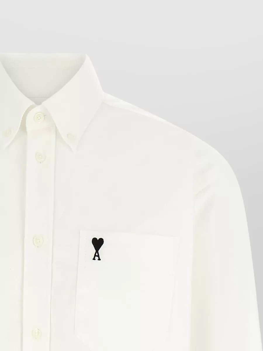 Ami Paris Ami De Coeur Signature Collar Shirt