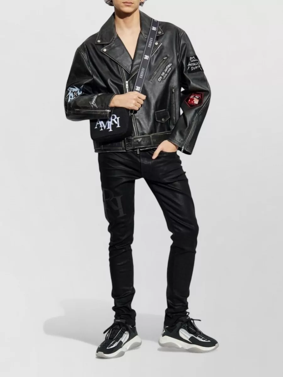 Amiri Silk Nylon Straight Cut Trousers Five Pockets