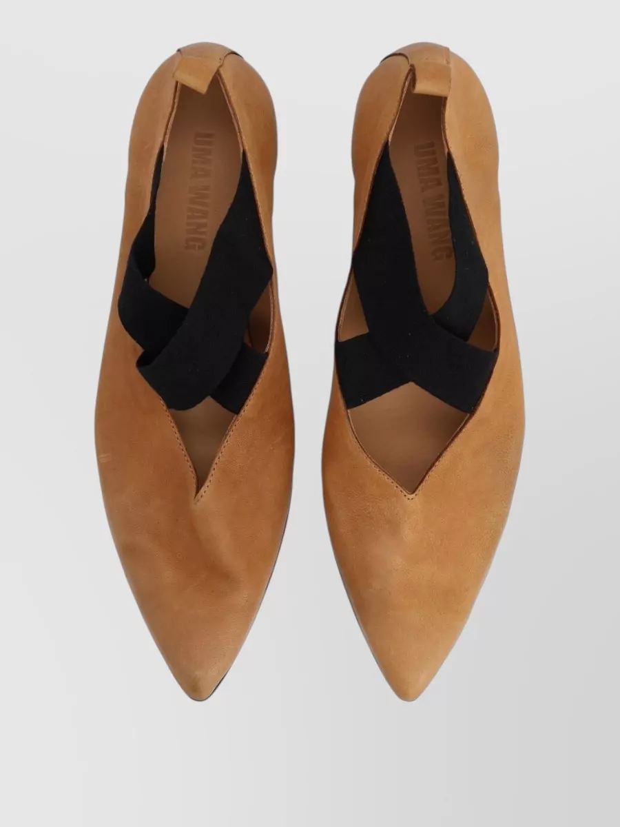 Uma Wang Leather Pointed Ballerina Shoes