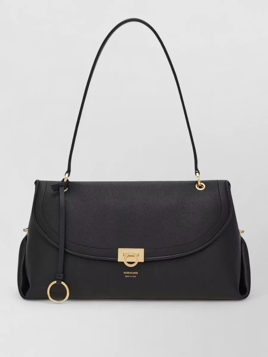 Ferragamo gancini medium leather clutch bag