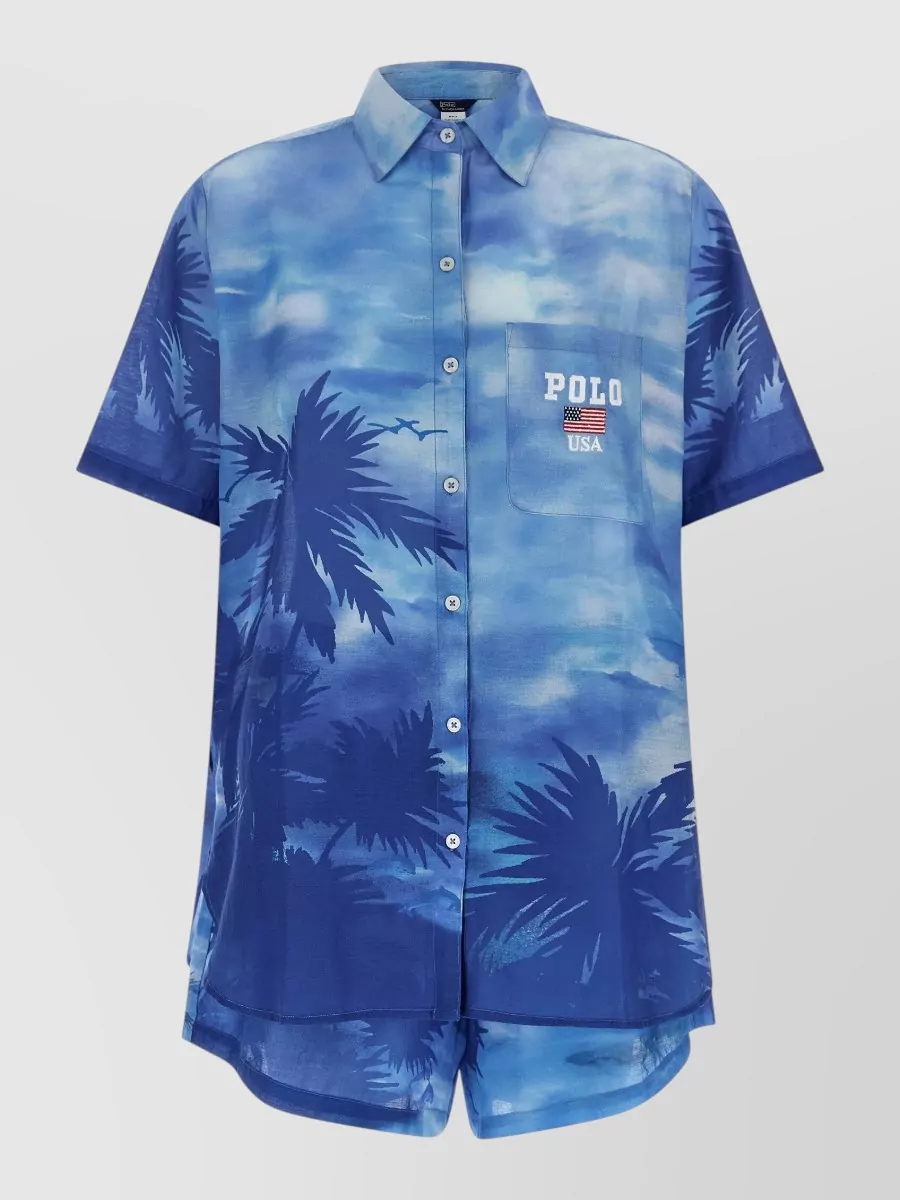 Polo Ralph Lauren Cotton palm-print short-sleeve pyjama set