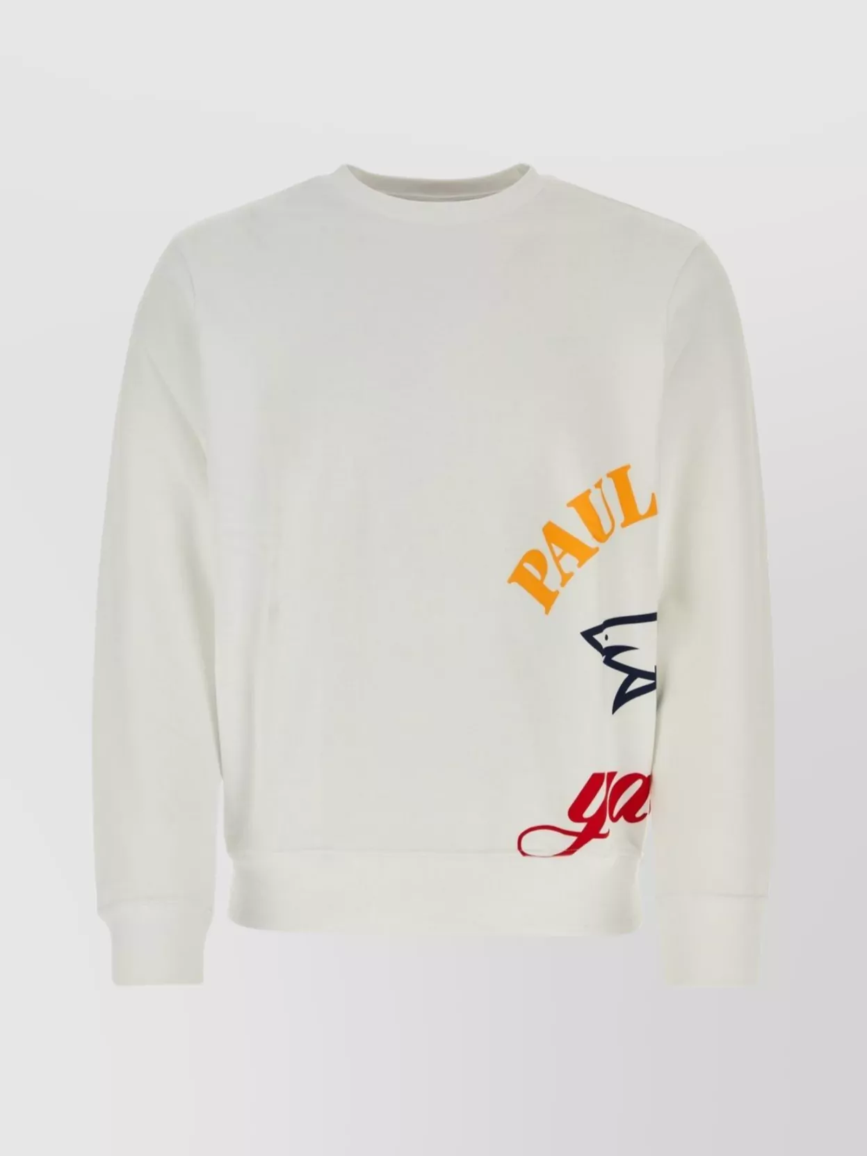 Paul & Shark Crew Neck Graphic Print Sweater In Neutral
