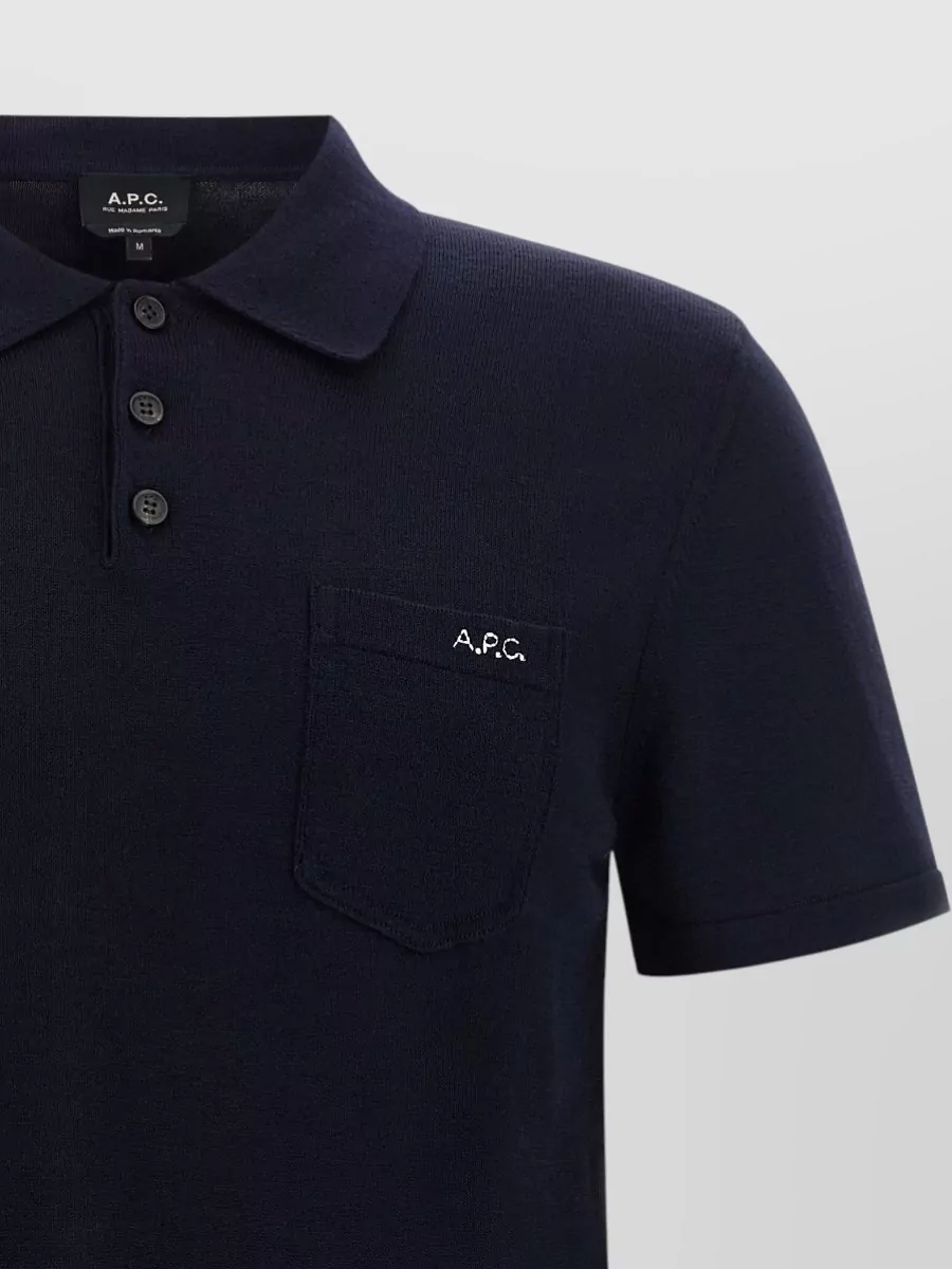 A.p.c. Virgin Wool Short-Sleeve Polo Shirt