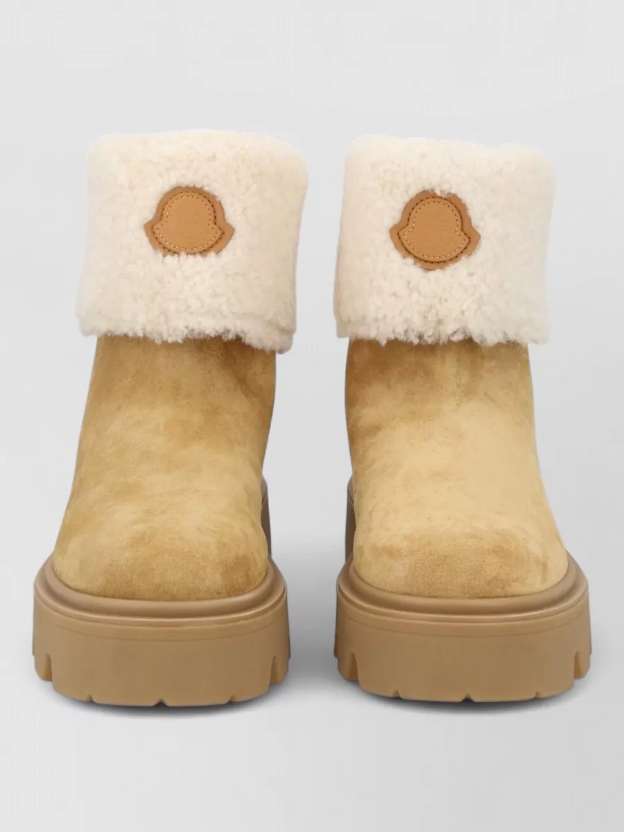 Moncler Leather shearling ankle boots