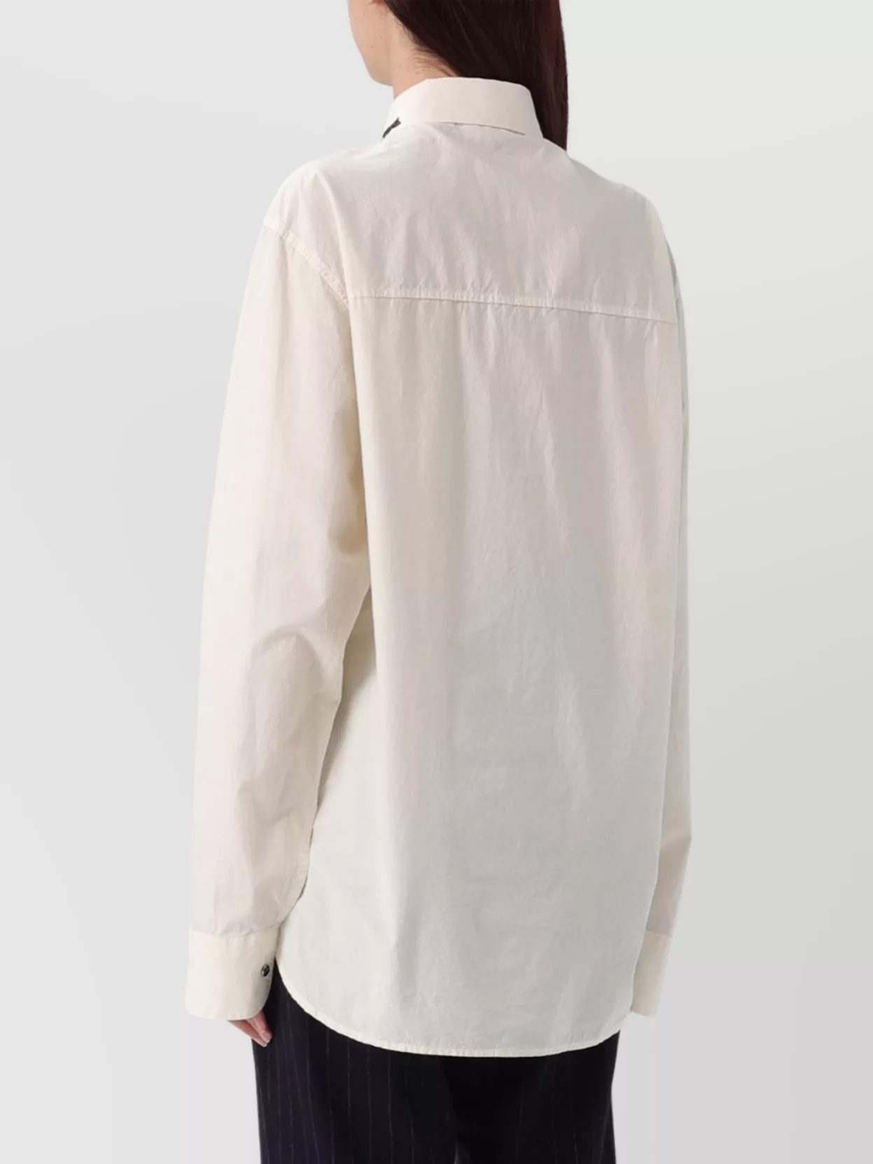 Barena Venezia Camille Top With Embroidered Collar And Long Sleeves In Neutral