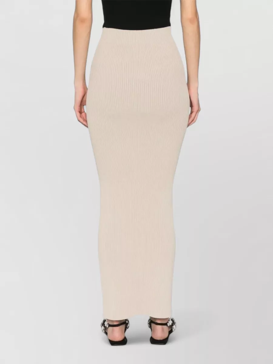 Max Mara High Waisted Ribbed Ankle Length Skirt