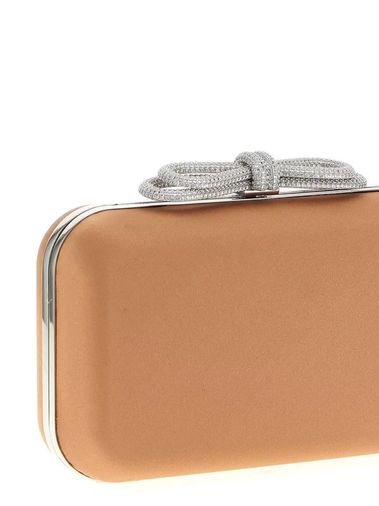Mach & Mach Satin Clutch With Double Bow Detail