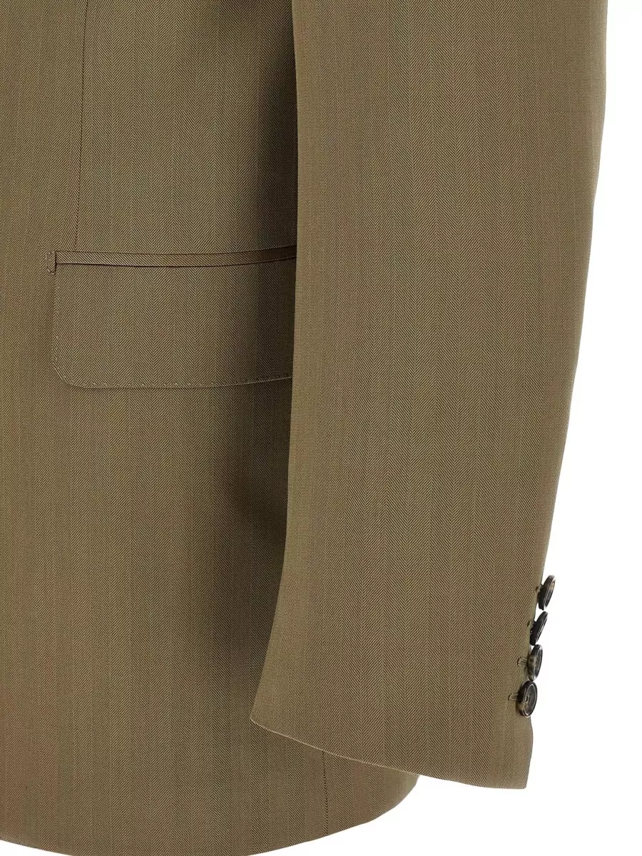 Brioni Wool Herringbone Single Breasted Suit