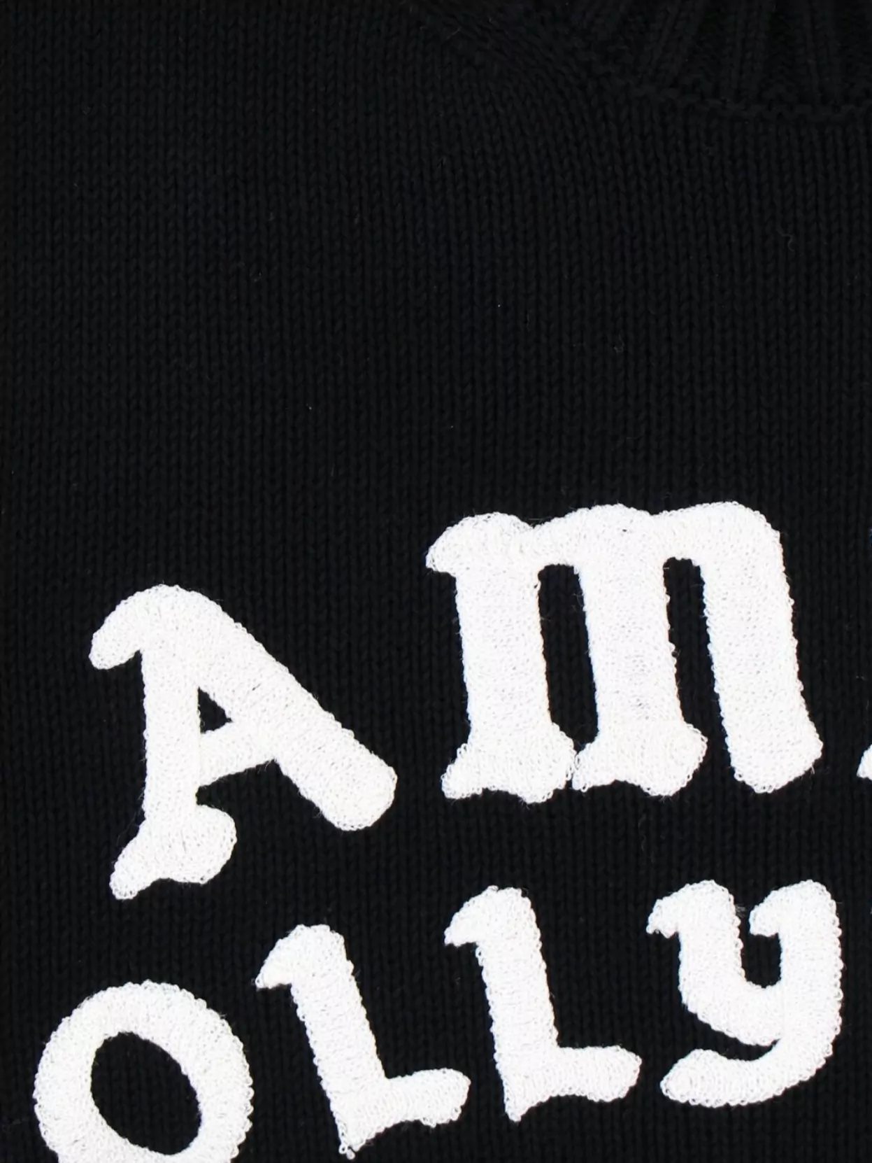 Amiri Black Sweater With Maxi Logo Lettering On The Front In Black